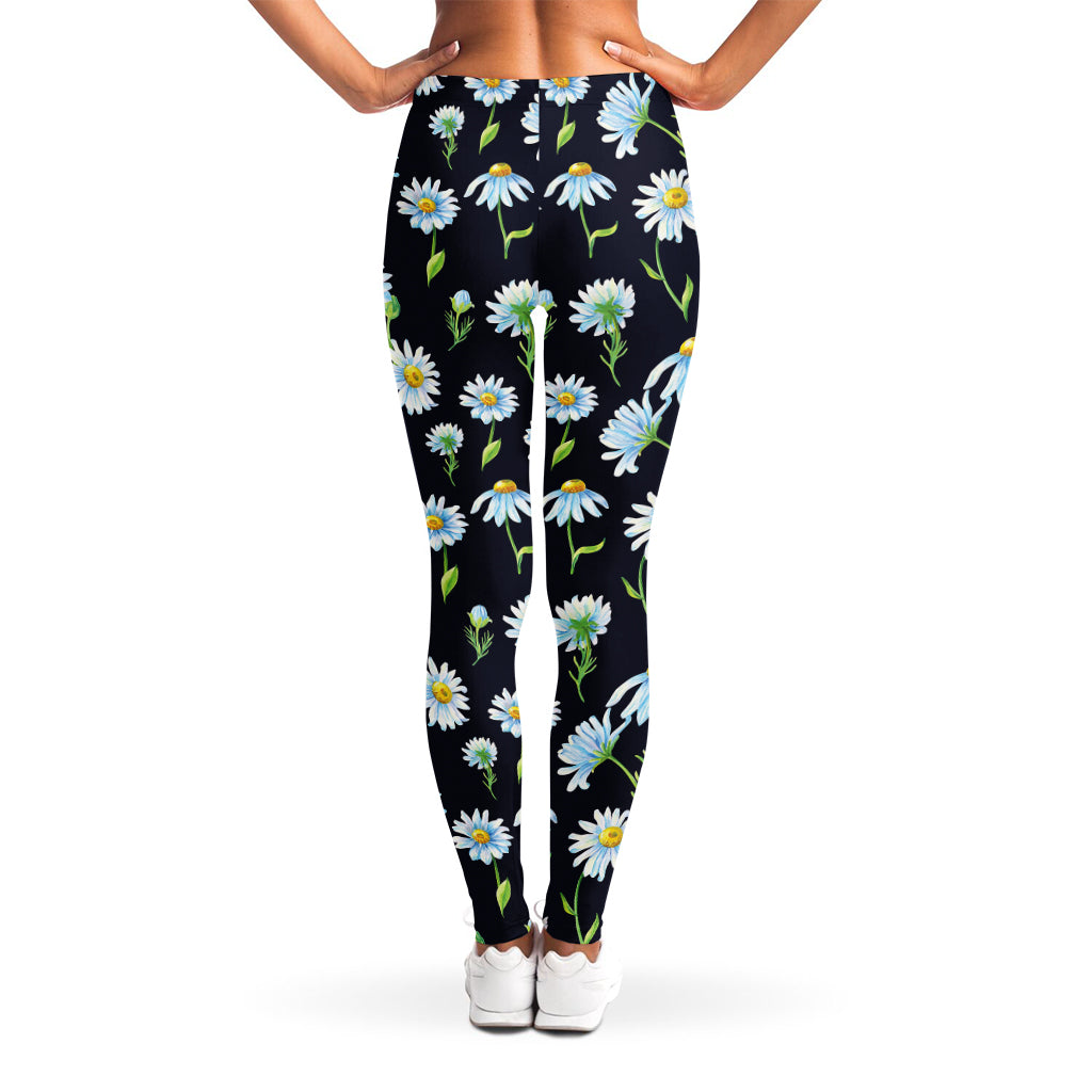 Watercolor Daisy Floral Pattern Print Women's Leggings