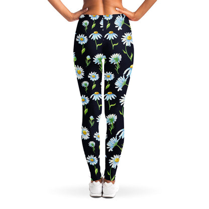 Watercolor Daisy Floral Pattern Print Women's Leggings