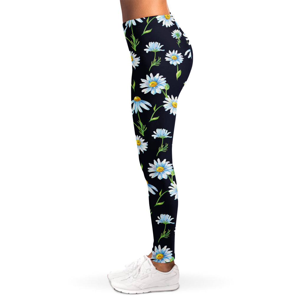 Watercolor Daisy Floral Pattern Print Women's Leggings