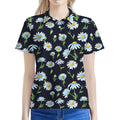 Watercolor Daisy Floral Pattern Print Women's Polo Shirt