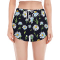 Watercolor Daisy Floral Pattern Print Women's Split Running Shorts