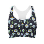 Watercolor Daisy Floral Pattern Print Women's Sports Bra