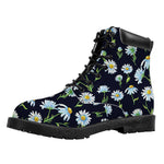 Watercolor Daisy Floral Pattern Print Work Boots