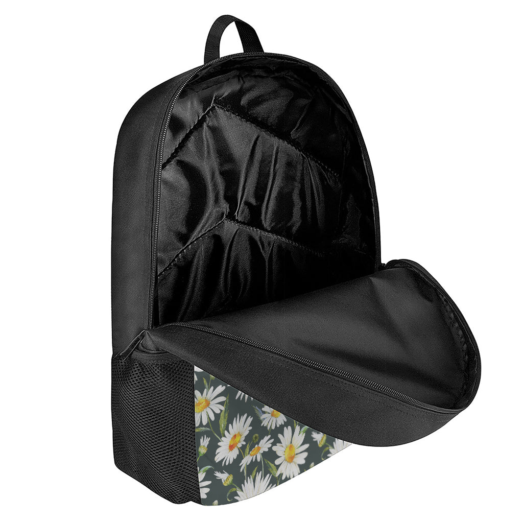 Watercolor Daisy Flower Pattern Print 17 Inch Backpack