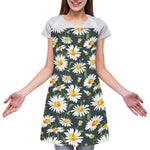 Watercolor Daisy Flower Pattern Print Adjustable Apron