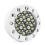 Watercolor Daisy Flower Pattern Print Alarm Clock