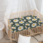 Watercolor Daisy Flower Pattern Print Baby Crib Sheet