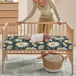 Watercolor Daisy Flower Pattern Print Baby Crib Sheet