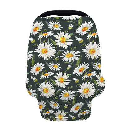 Watercolor Daisy Flower Pattern Print Baby Seat Cover