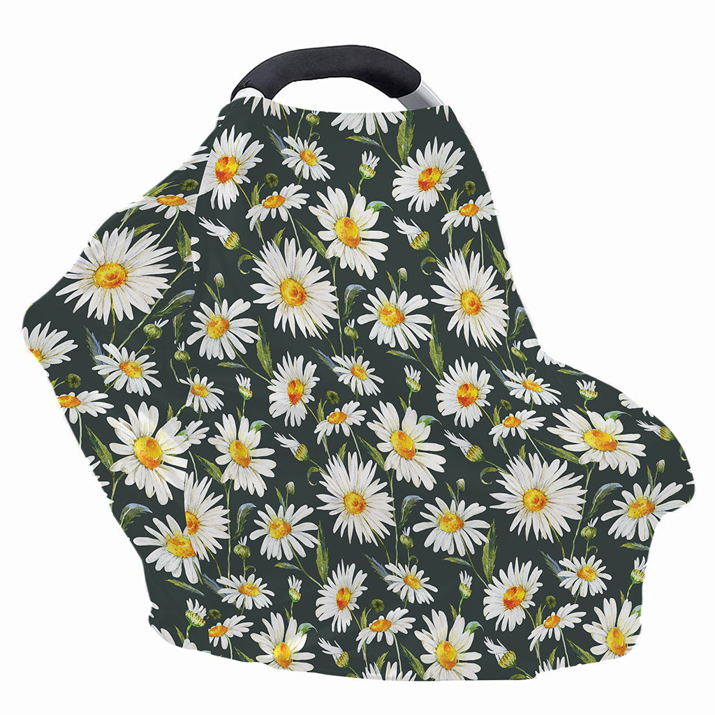 Watercolor Daisy Flower Pattern Print Baby Seat Cover