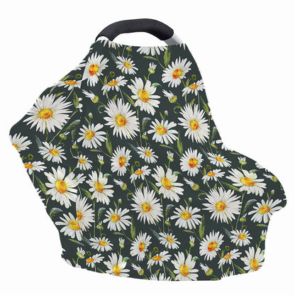 Watercolor Daisy Flower Pattern Print Baby Seat Cover