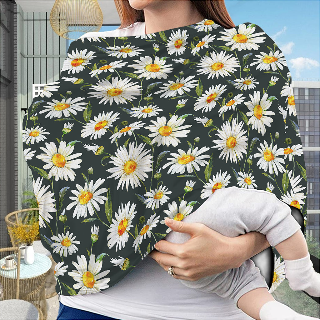 Watercolor Daisy Flower Pattern Print Baby Seat Cover