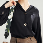 Watercolor Daisy Flower Pattern Print Bag Strap