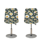Watercolor Daisy Flower Pattern Print Bar Stool Covers