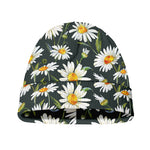Watercolor Daisy Flower Pattern Print Beanie