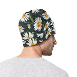 Watercolor Daisy Flower Pattern Print Beanie