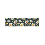 Watercolor Daisy Flower Pattern Print Bed Runner