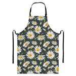 Watercolor Daisy Flower Pattern Print Bib Apron With Pocket