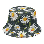 Watercolor Daisy Flower Pattern Print Bucket Hat