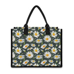 Watercolor Daisy Flower Pattern Print Canvas Tote Bag