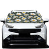 Watercolor Daisy Flower Pattern Print Car Windshield Snow Cover