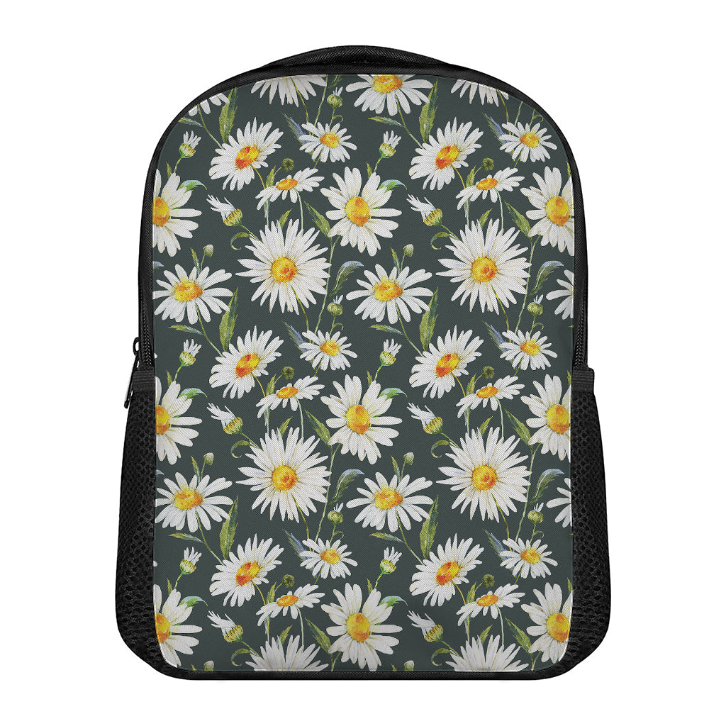 Watercolor Daisy Flower Pattern Print Casual Backpack