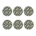 Watercolor Daisy Flower Pattern Print Coaster Set
