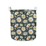 Watercolor Daisy Flower Pattern Print Collapsible Laundry Basket