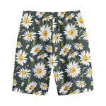 Watercolor Daisy Flower Pattern Print Cotton Shorts