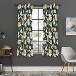 Watercolor Daisy Flower Pattern Print Curtain