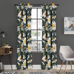 Watercolor Daisy Flower Pattern Print Curtain