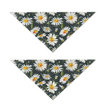 Watercolor Daisy Flower Pattern Print Dog Bandana