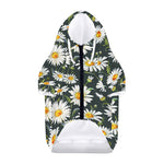 Watercolor Daisy Flower Pattern Print Dog Zip Up Hoodie