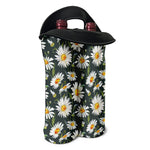 Watercolor Daisy Flower Pattern Print Double Neoprene Wine Tote