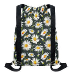 Watercolor Daisy Flower Pattern Print Drawstring Backpack