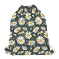 Watercolor Daisy Flower Pattern Print Drawstring Bag