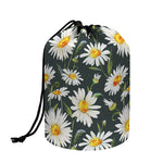 Watercolor Daisy Flower Pattern Print Drawstring Makeup Bag