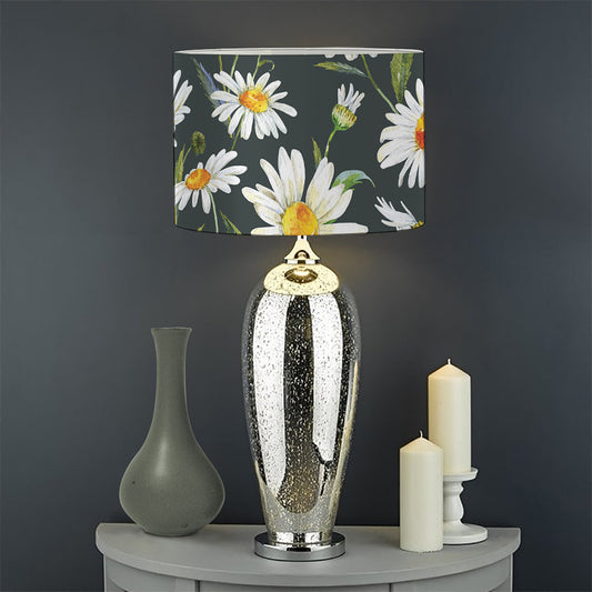 Watercolor Daisy Flower Pattern Print Drum Lamp Shade
