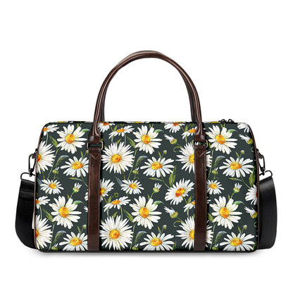 Watercolor Daisy Flower Pattern Print Duffle Bag