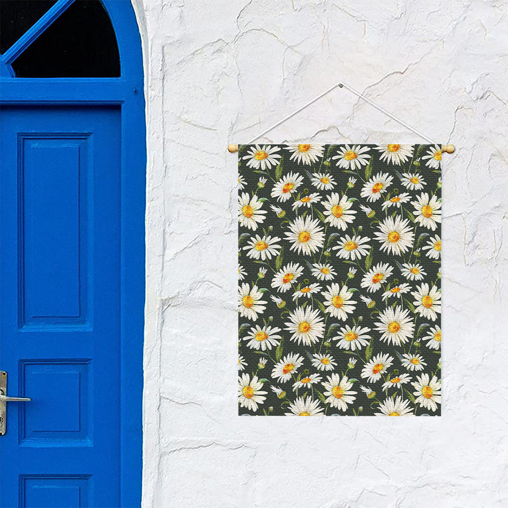 Watercolor Daisy Flower Pattern Print Garden Flag