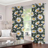 Watercolor Daisy Flower Pattern Print Grommet Curtains