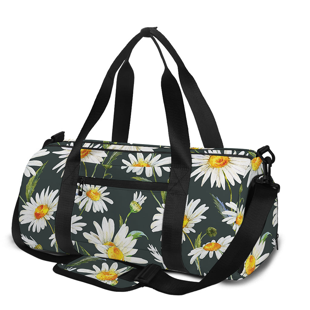 Watercolor Daisy Flower Pattern Print Gym Bag
