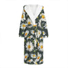 Watercolor Daisy Flower Pattern Print Hooded Bathrobe