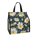 Watercolor Daisy Flower Pattern Print Insulated Lunch Tote