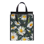 Watercolor Daisy Flower Pattern Print Insulated Lunch Tote