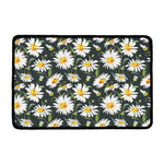 Watercolor Daisy Flower Pattern Print Kitchen Mat