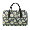 Watercolor Daisy Flower Pattern Print Leather Duffel Bag
