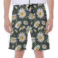 Watercolor Daisy Flower Pattern Print Men's Beach Shorts