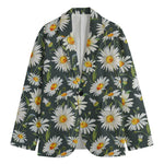 Watercolor Daisy Flower Pattern Print Men's Blazer