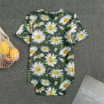 Watercolor Daisy Flower Pattern Print Men's Bodysuit